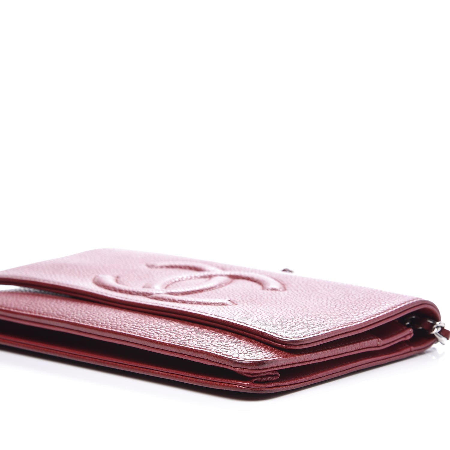 Chanel Caviar Timeless CC Wallet On Chain WOC Red 6 of 12