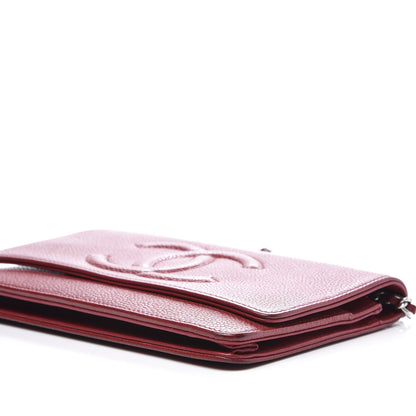Chanel Caviar Timeless CC Wallet On Chain WOC Red 6 of 12