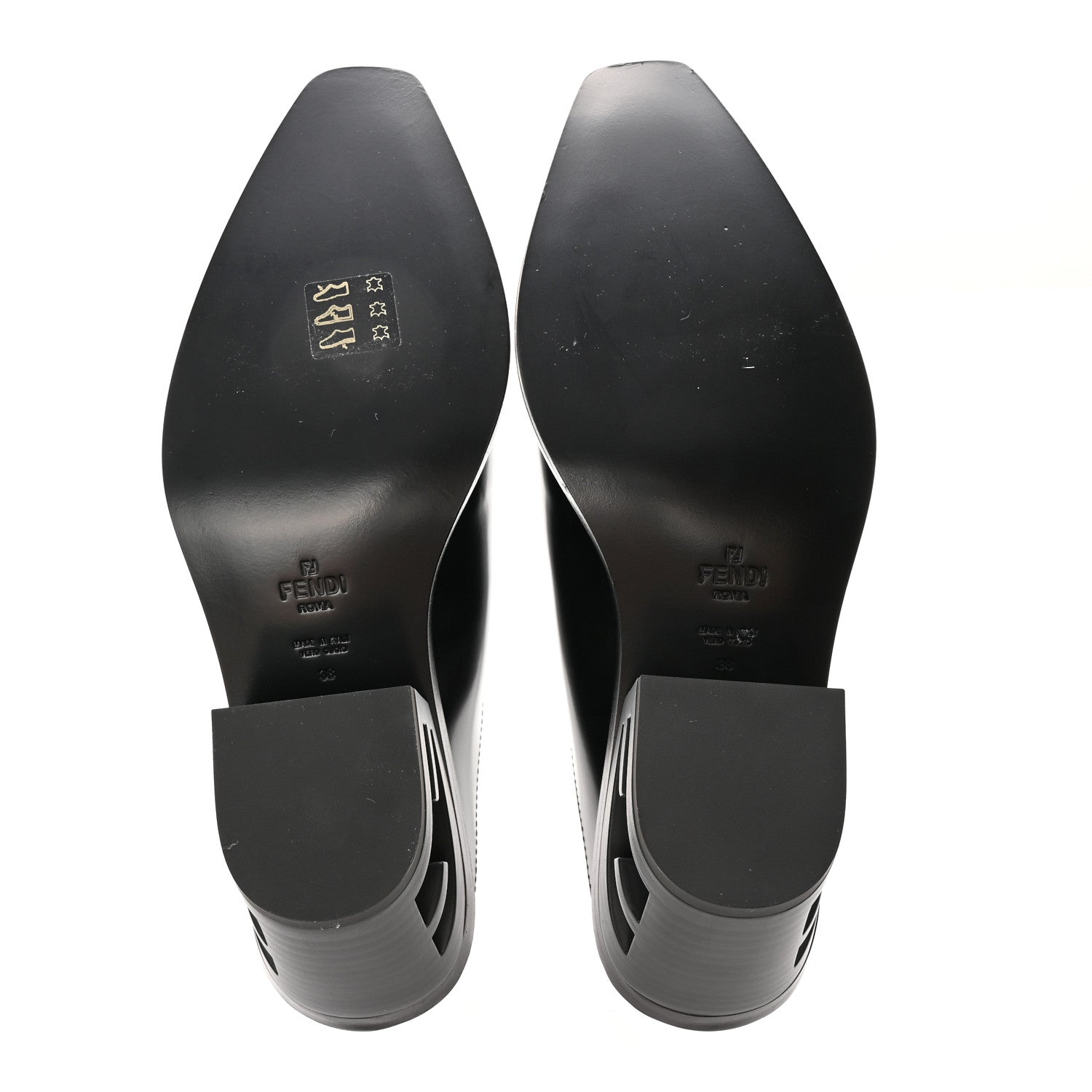 Fendi Vitello Abrasivato FF Cut Mules 38 Black 6 of 13
