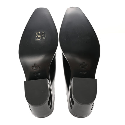 Fendi Vitello Abrasivato FF Cut Mules 38 Black 6 of 13