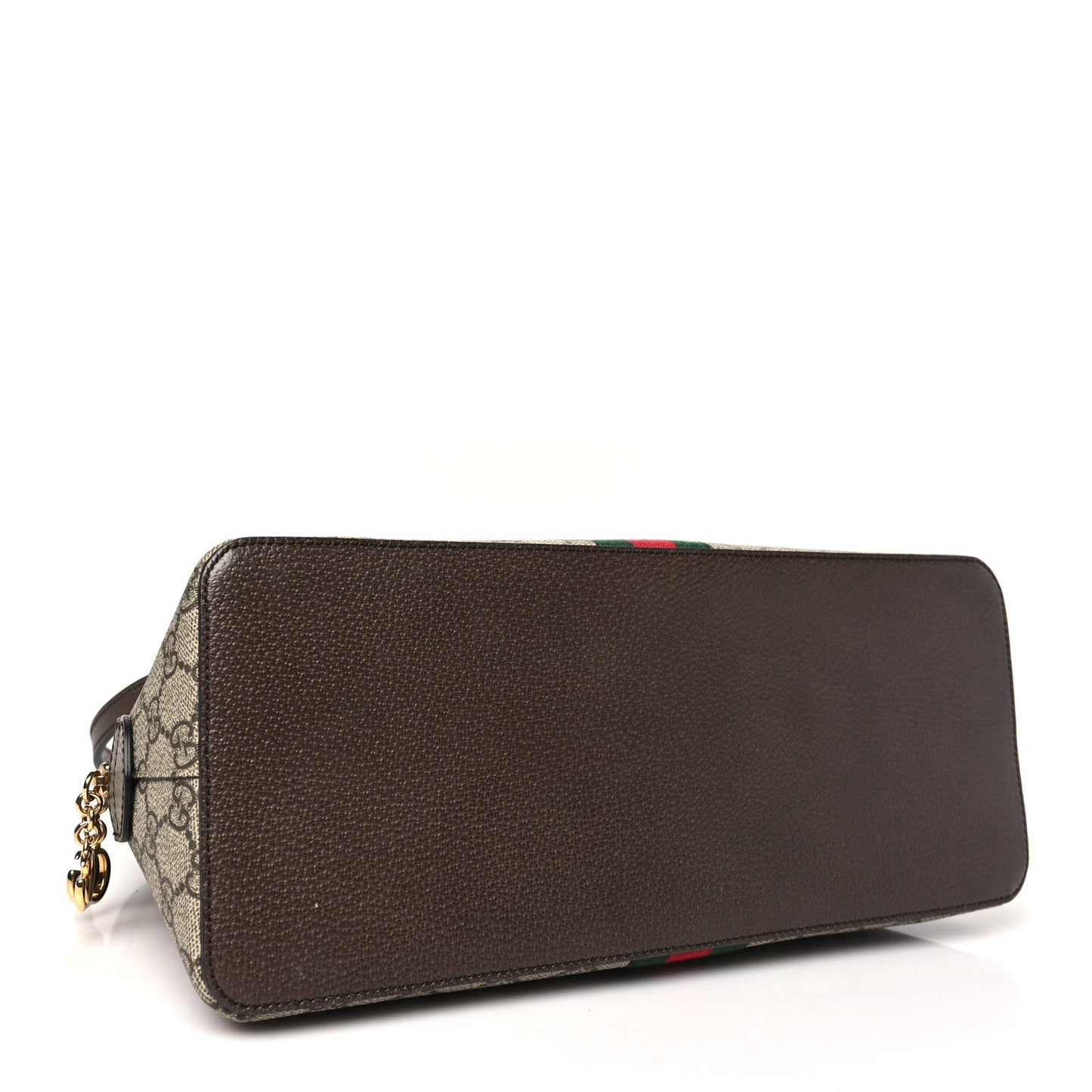 GG Supreme Monogram Web Medium Ophidia Top Handle Dome Bag Brown