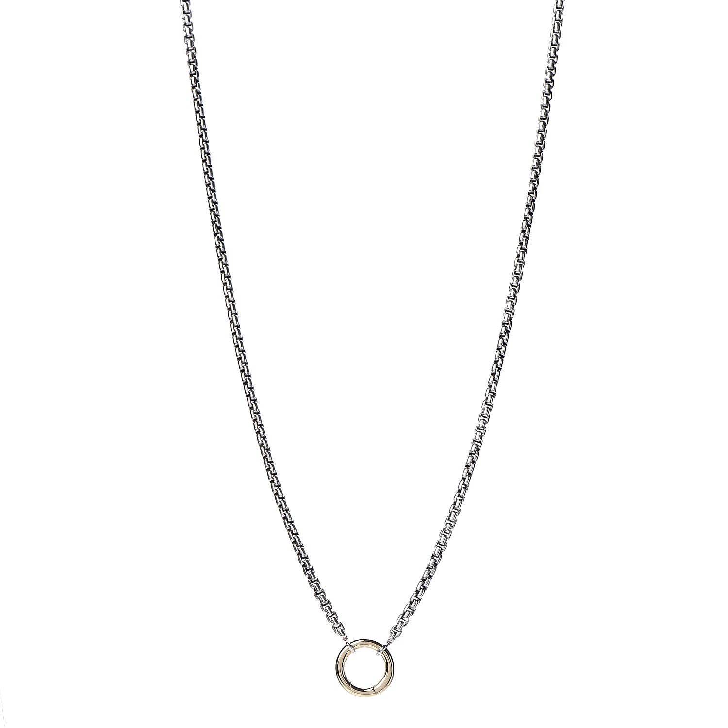 David Yurman Sterling Silver 18K Yellow Gold Amulet Vehicle Box Chain Necklace 1 of 5