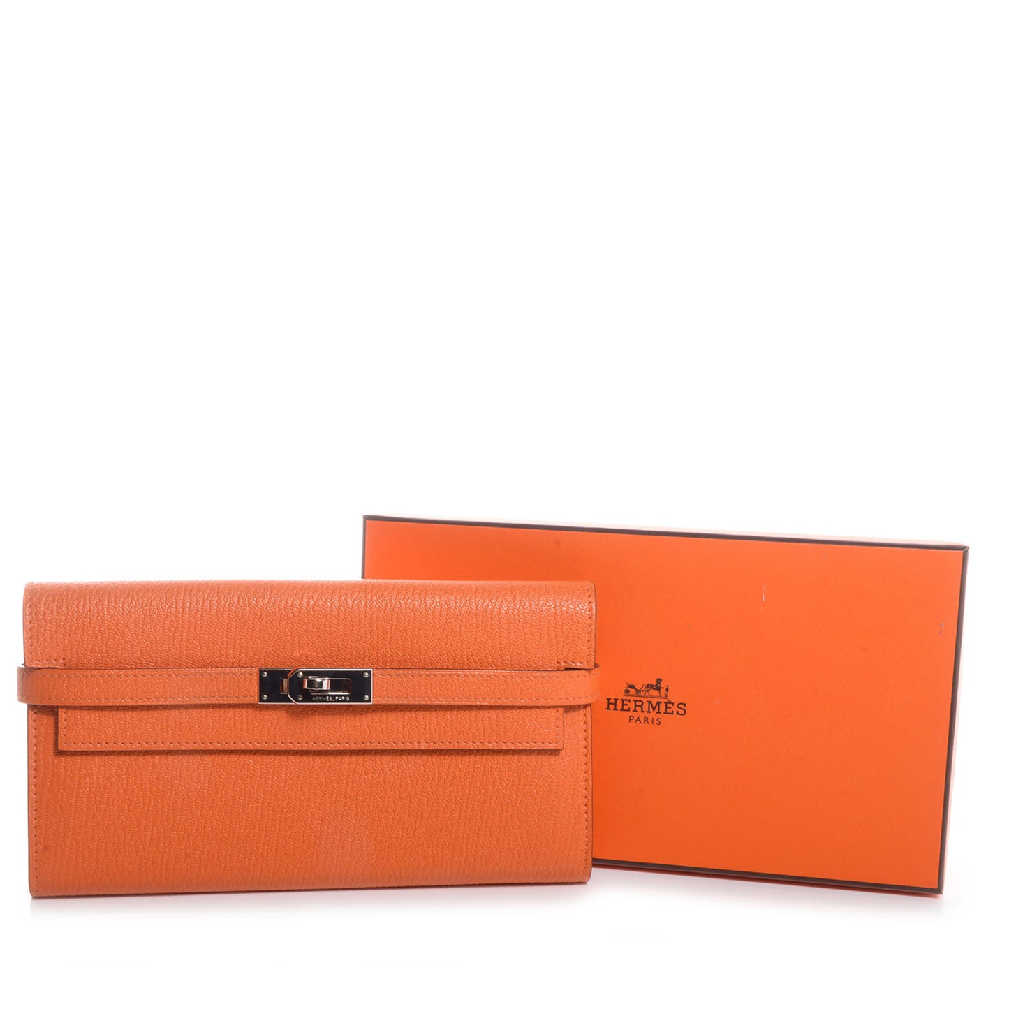 Chevre Mysore Kelly Longue Wallet Orange