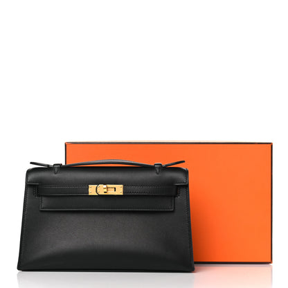 Hermes Swift Kelly Pochette Clutch Black 11 of 11