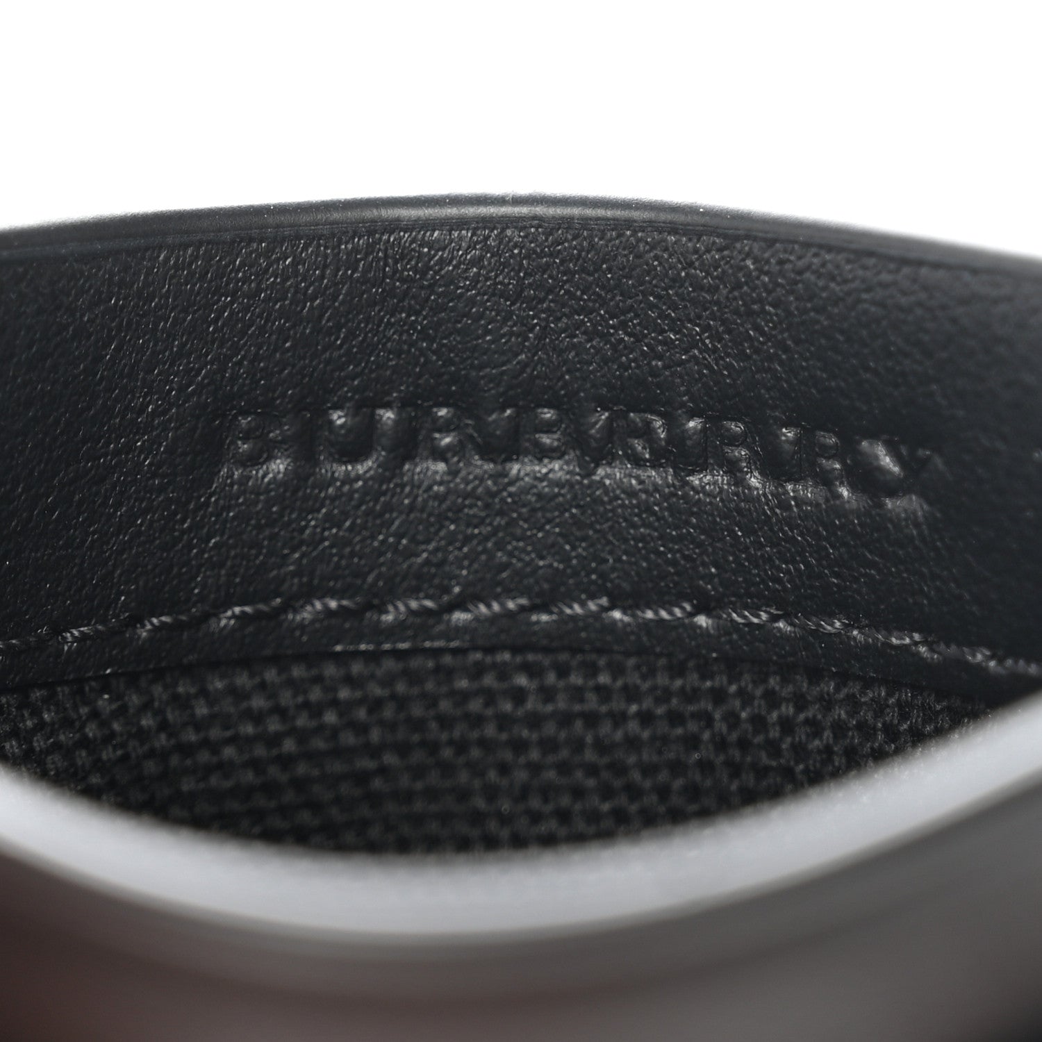 Burberry Soft Grain Calfskin Haymarket Check Izzy Card Case Black 6 of 7