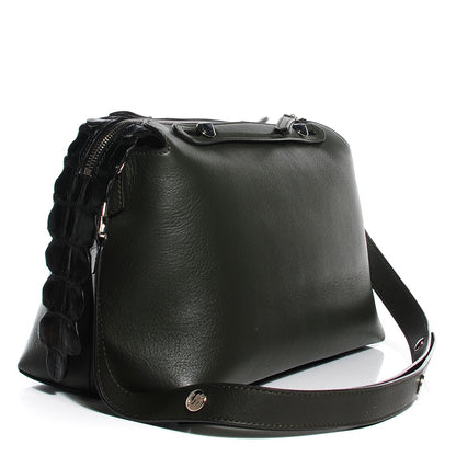 Fendi Vitello Dolce Croc Tail Large By The Way Boston Bag Verde Prato Black 3 of 10
