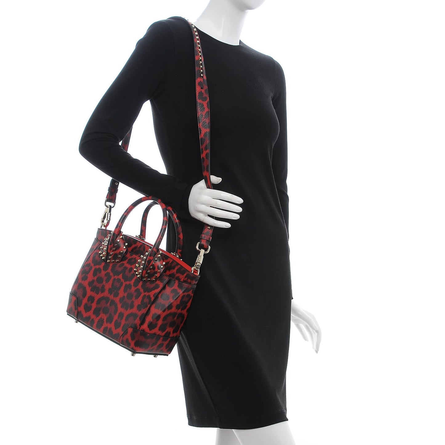 Calfskin Empire Leopard Print Small Eloise Tote Red