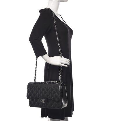 Chanel Caviar Quilted Jumbo Double Flap Black 2 of 11