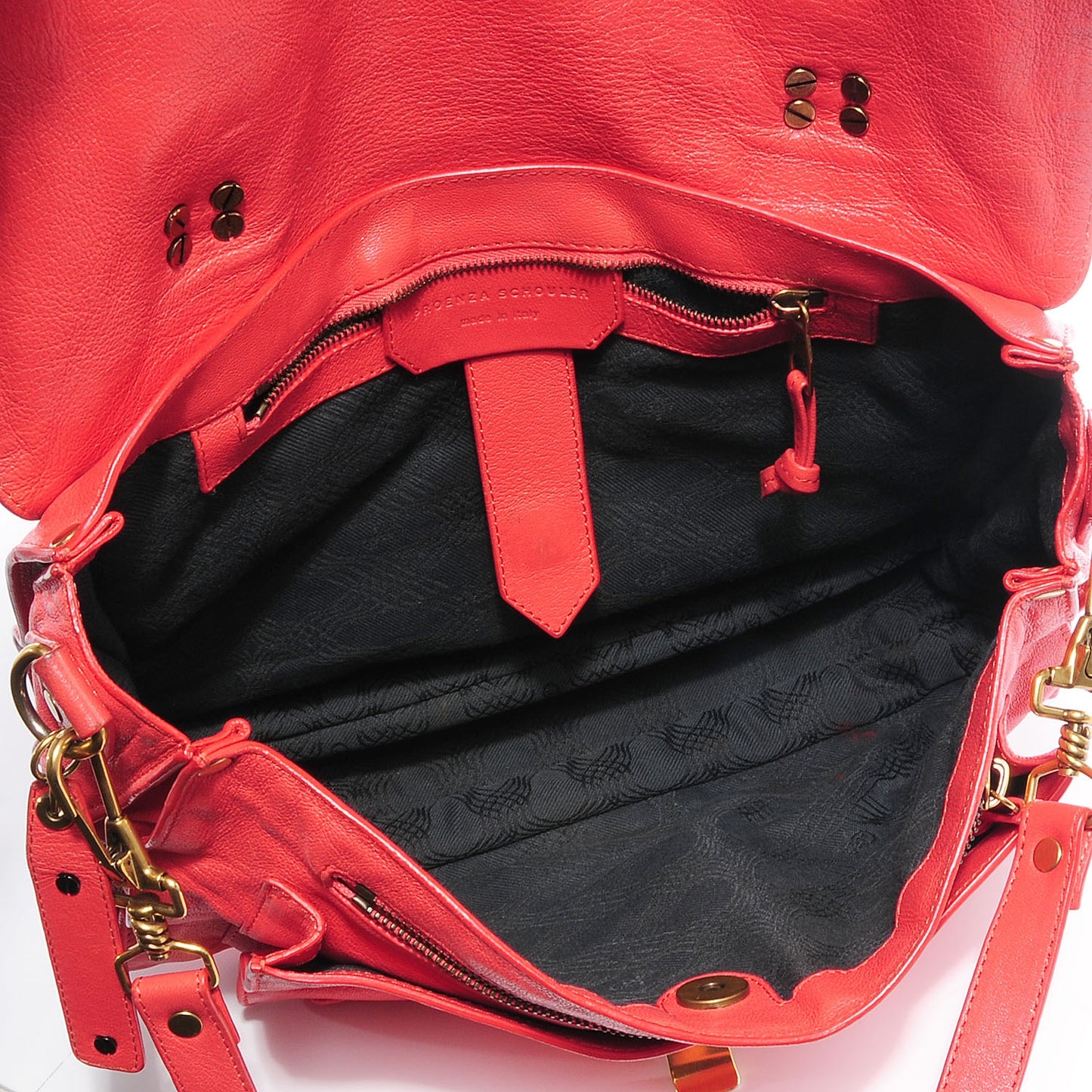 Lambskin PS1 Medium Satchel Deep Coral