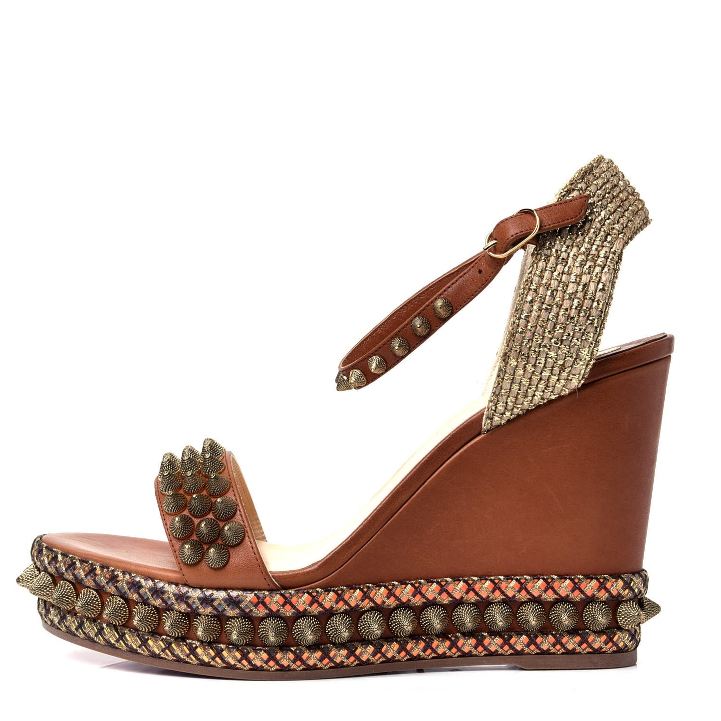 Calfskin Cordorella 110 Wedge Sandals 41 Version Cuoio