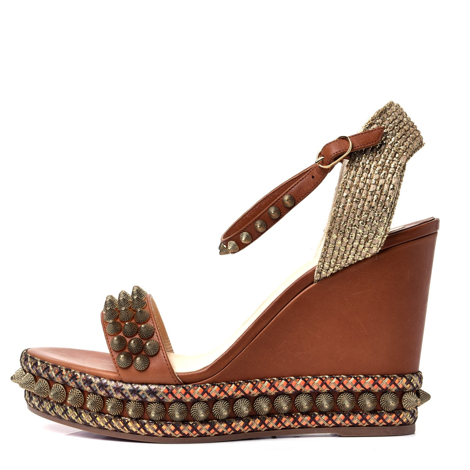 Christian Louboutin Calfskin Cordorella 110 Wedge Sandals 41 Version Cuoio 1 of 11