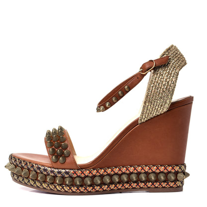 Christian Louboutin Calfskin Cordorella 110 Wedge Sandals 41 Version Cuoio 1 of 11