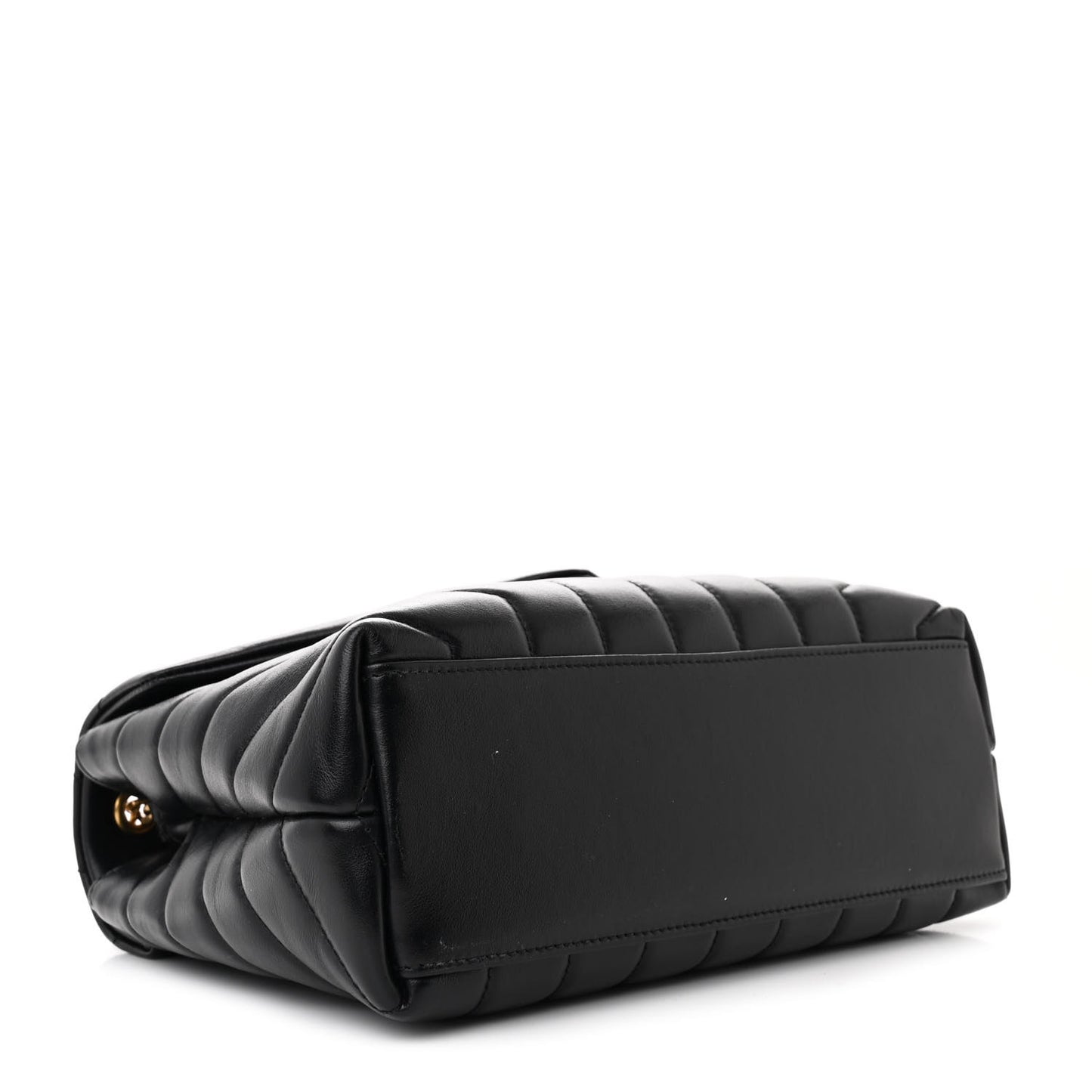 Calfskin Y Quilted Monogram Small Loulou Chain Satchel Black
