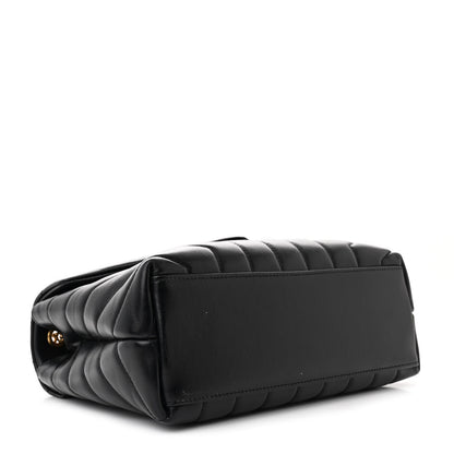 Saint Laurent Calfskin Y Quilted Monogram Small Loulou Chain Satchel Black 4 of 12