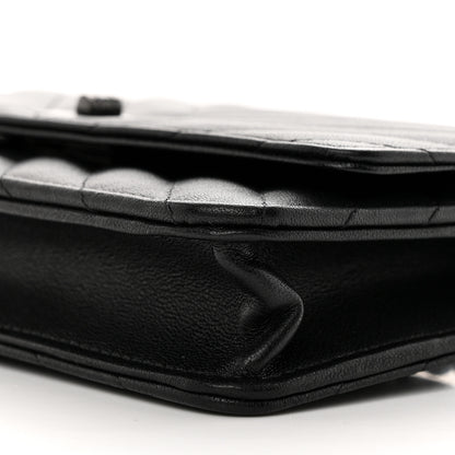 Chanel Sheepskin Chevron Reissue Wallet On Chain WOC So Black 11 of 13