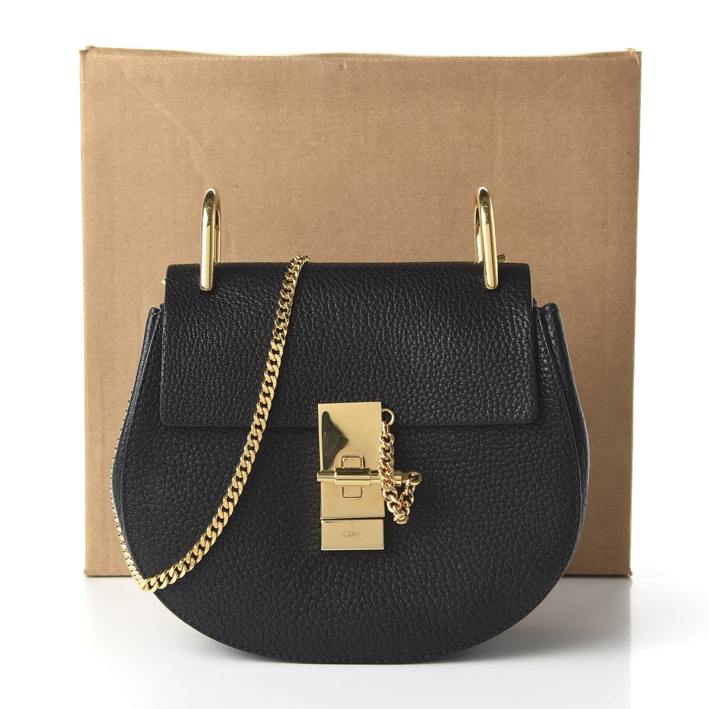 Grained Lambskin Mini Drew Shoulder Bag Black