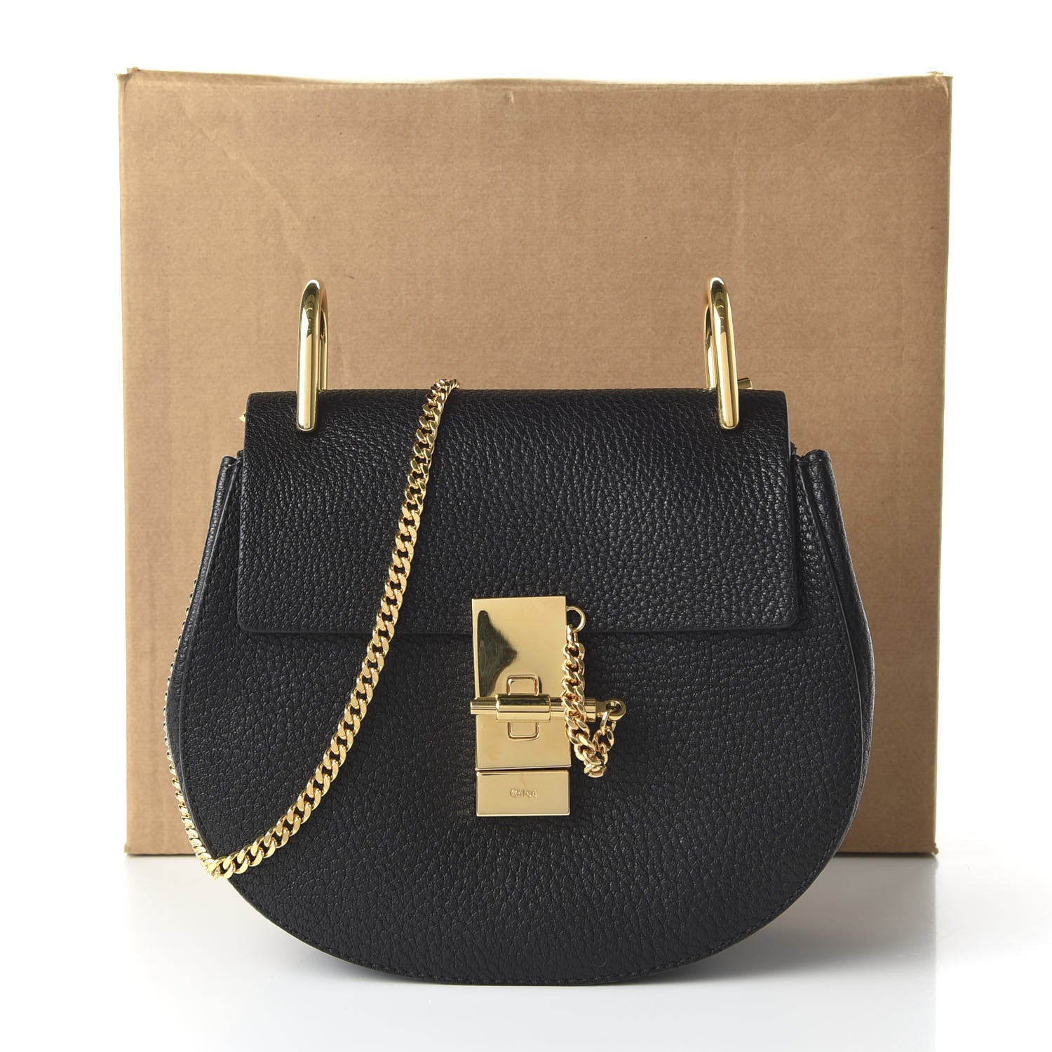 Chloe Grained Lambskin Mini Drew Shoulder Bag Black 11 of 11