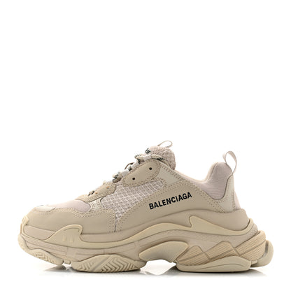 Balenciaga Fabric Mesh Womens Triple S Sneakers 39 Beige 1 of 8