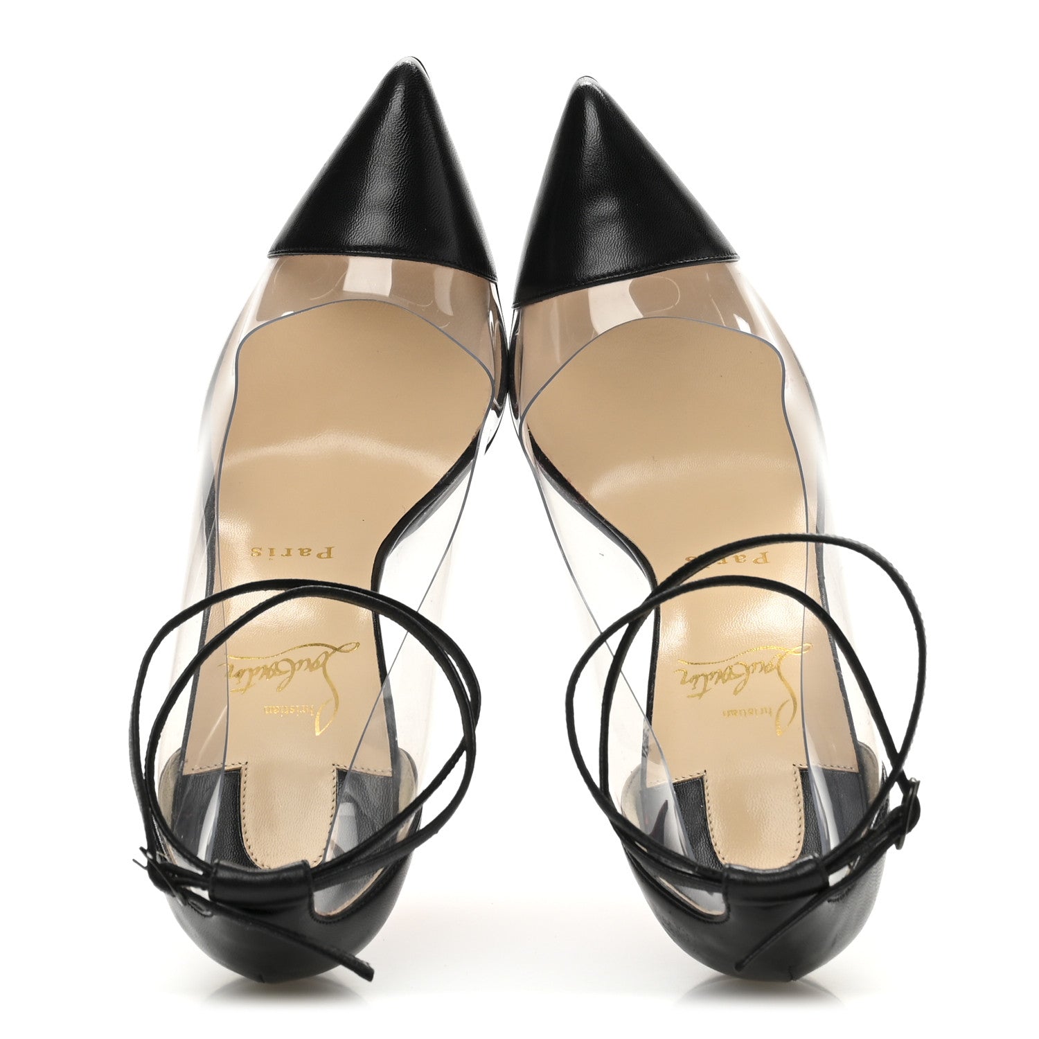 Christian Louboutin Lambskin PVC Un Bout 120 Pumps 37 Black 2 of 10