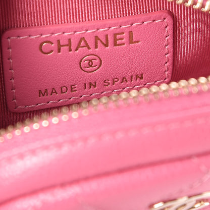 Chanel Iridescent Caviar Quilted Zip Around Classic Coin Purse Pink 6 of 8