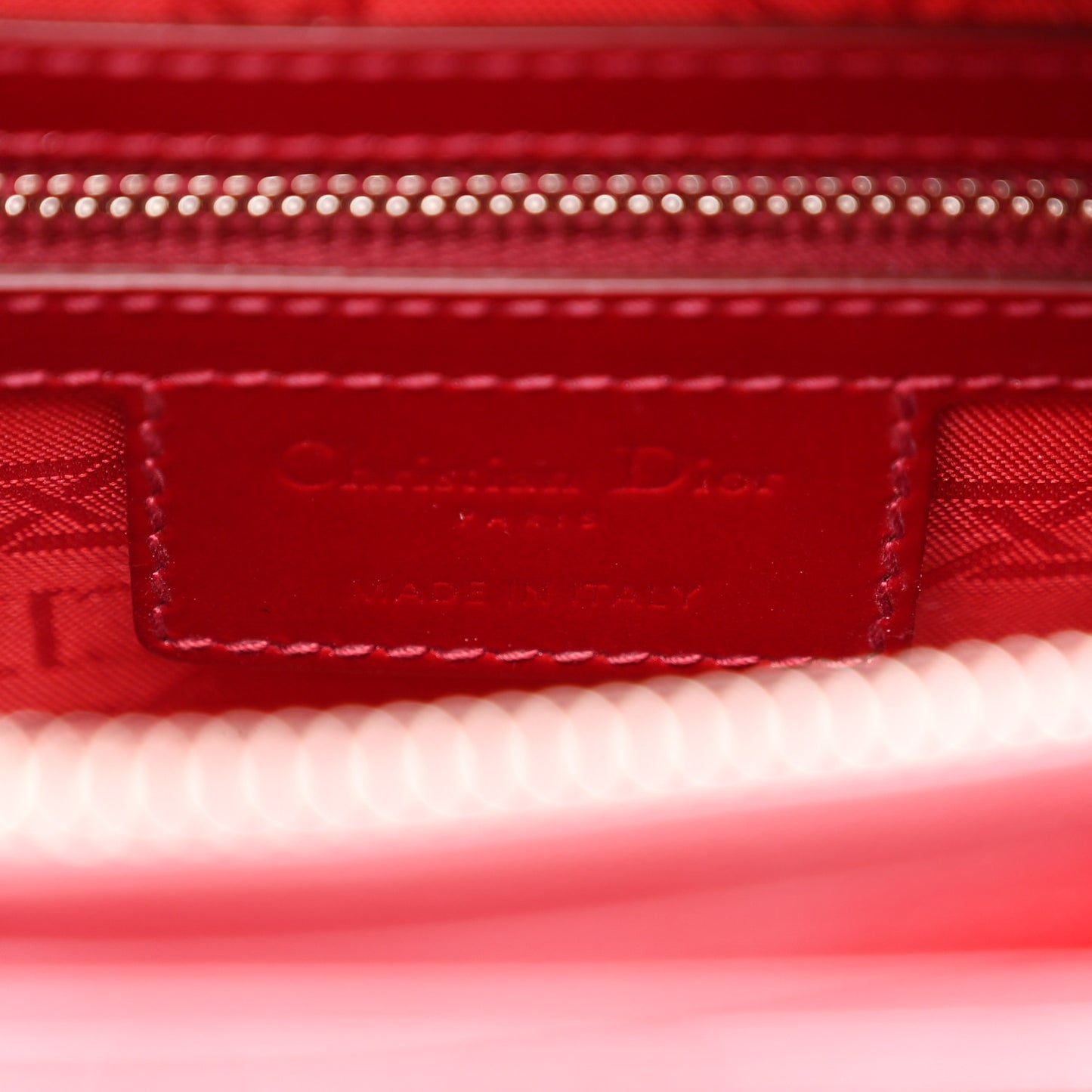 Patent Cannage Medium Lady Dior Red
