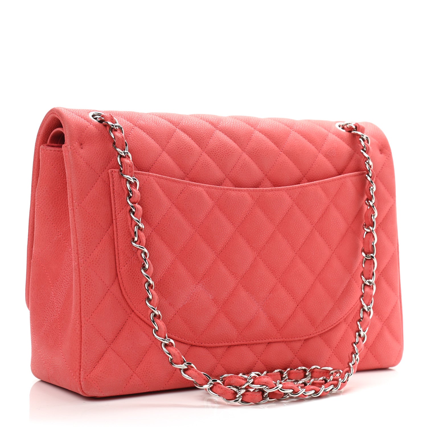 Chanel Iridescent Caviar Quilted Maxi Double Flap Dark Pink 2 of 12