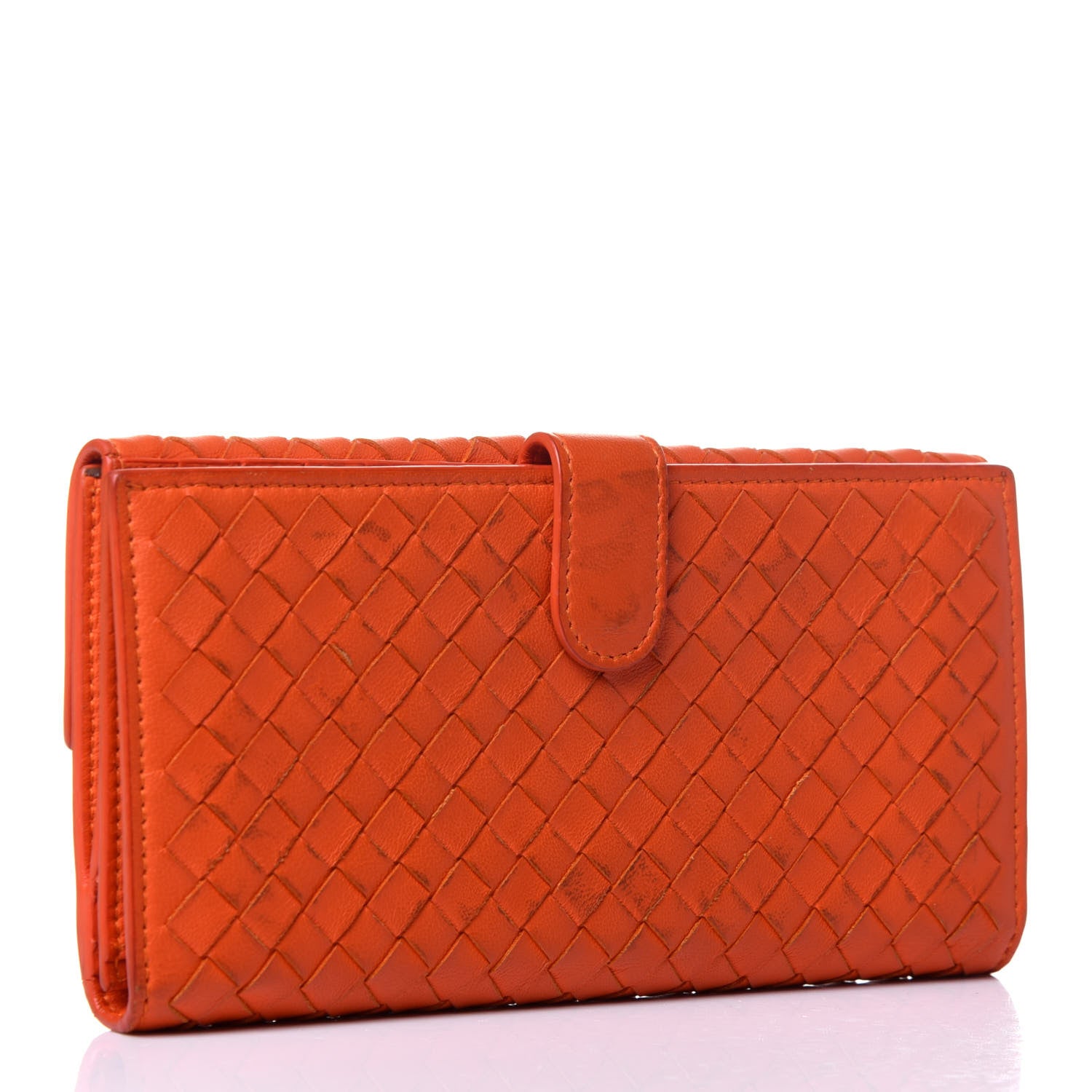 Bottega Veneta Nappa Intrecciato Continental Wallet Tangerine 3 of 14