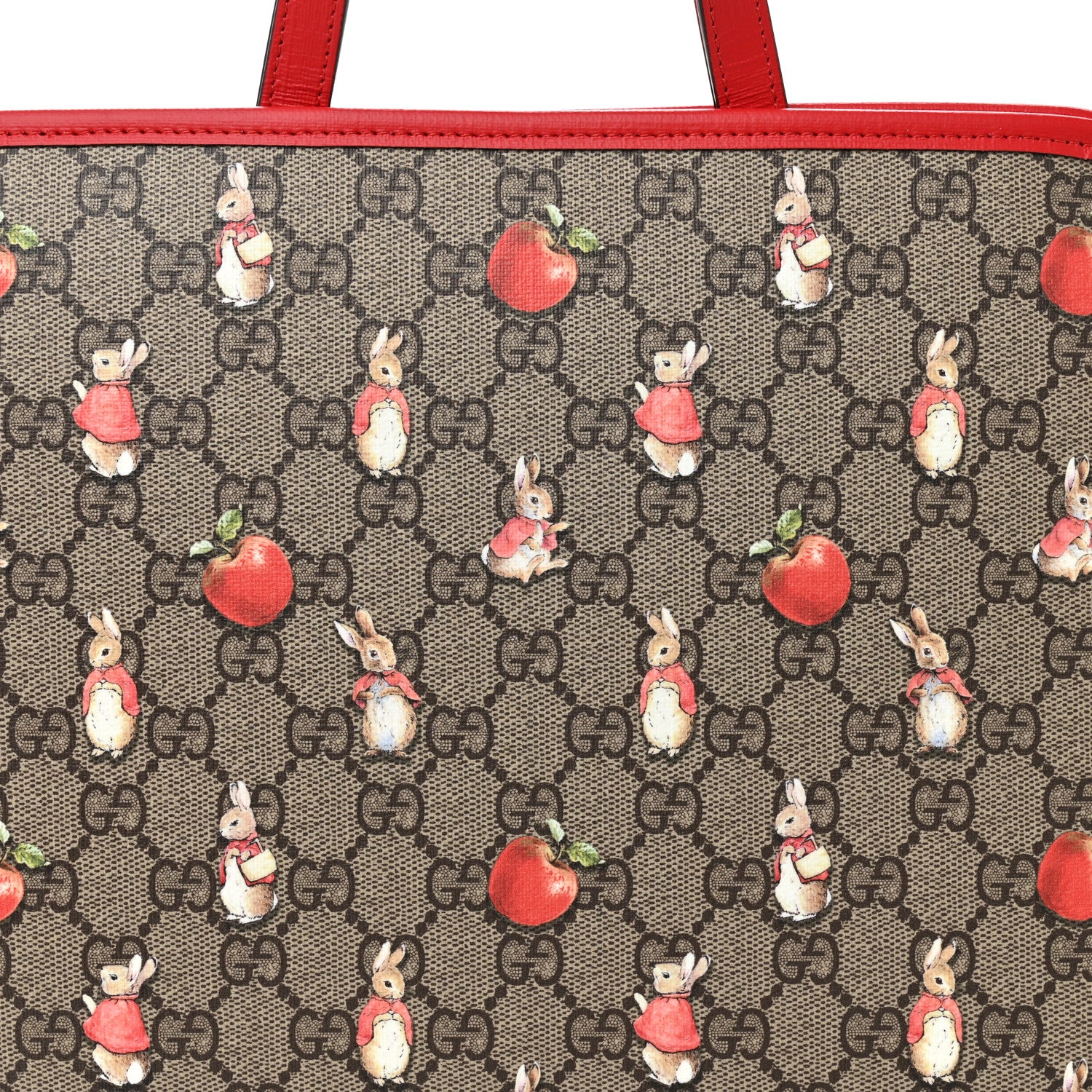 Gucci X Peter Rabbit GG Supreme Monogram Rabbit Apple Childrens Tote Beige Ebony Multicolor Bright Hibiscus 9 of 11