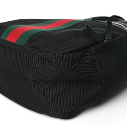 Gucci Techno Canvas Appia Calfskin Web Tote Backpack Black 10 of 10