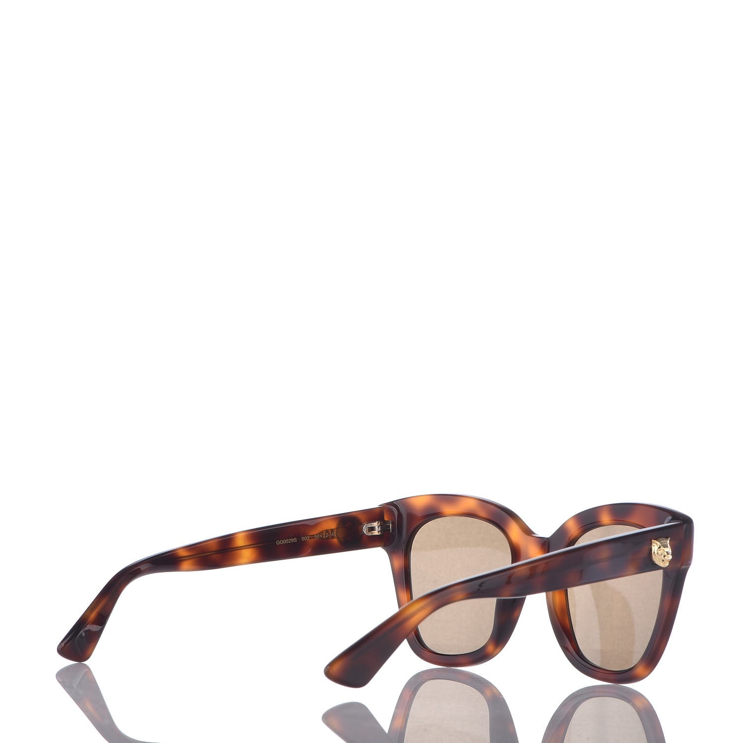 Gucci Acetate Square Frame Sunglasses GG0029S Tortoise 4 of 8