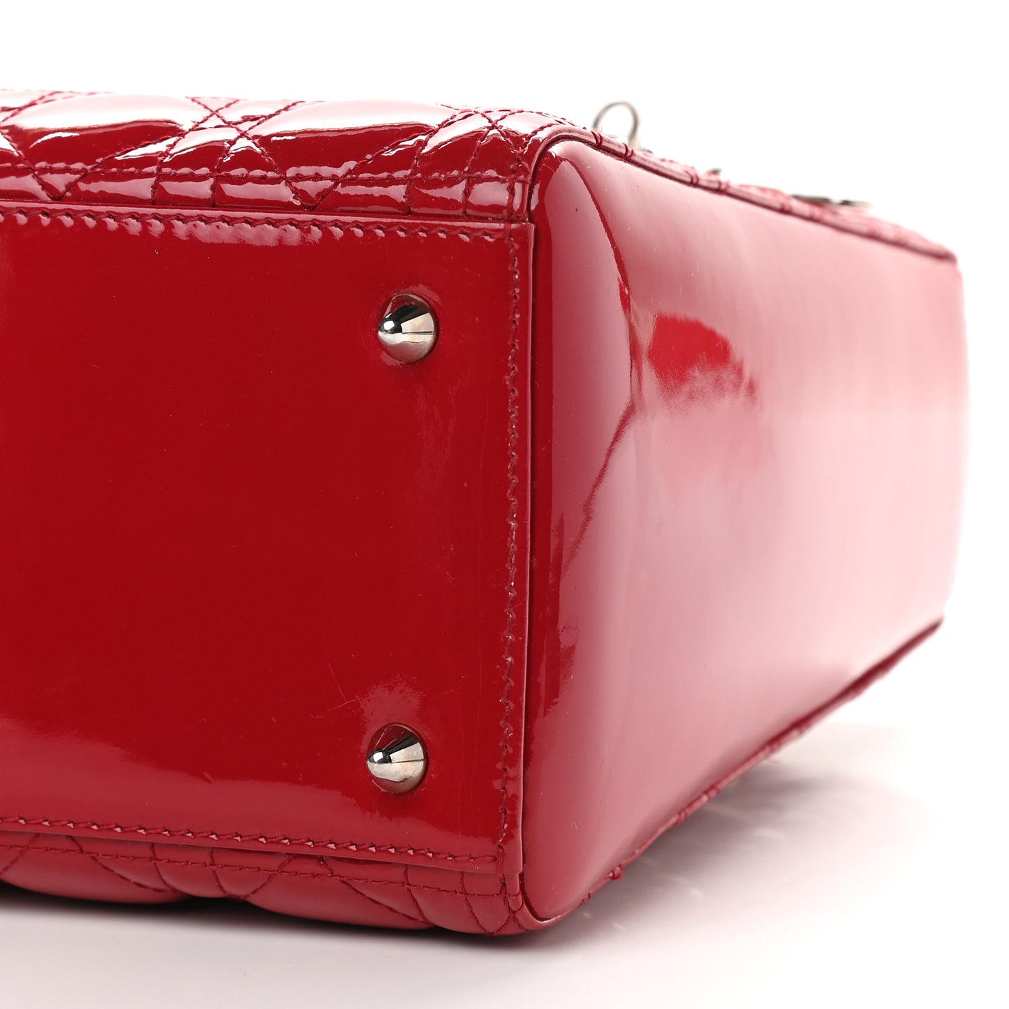 Patent Cannage Medium Lady Dior Red