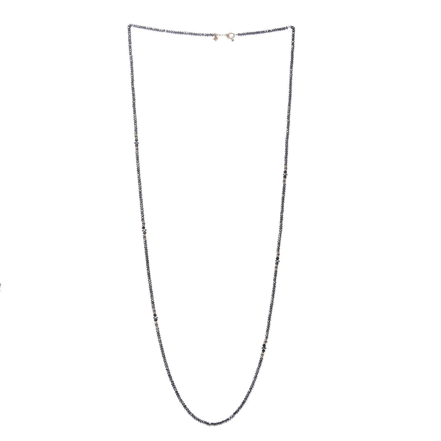 David Yurman 18K Yellow Gold Hematine Black Onyx Cable Berries Tweejoux Necklace 36" 3 of 5