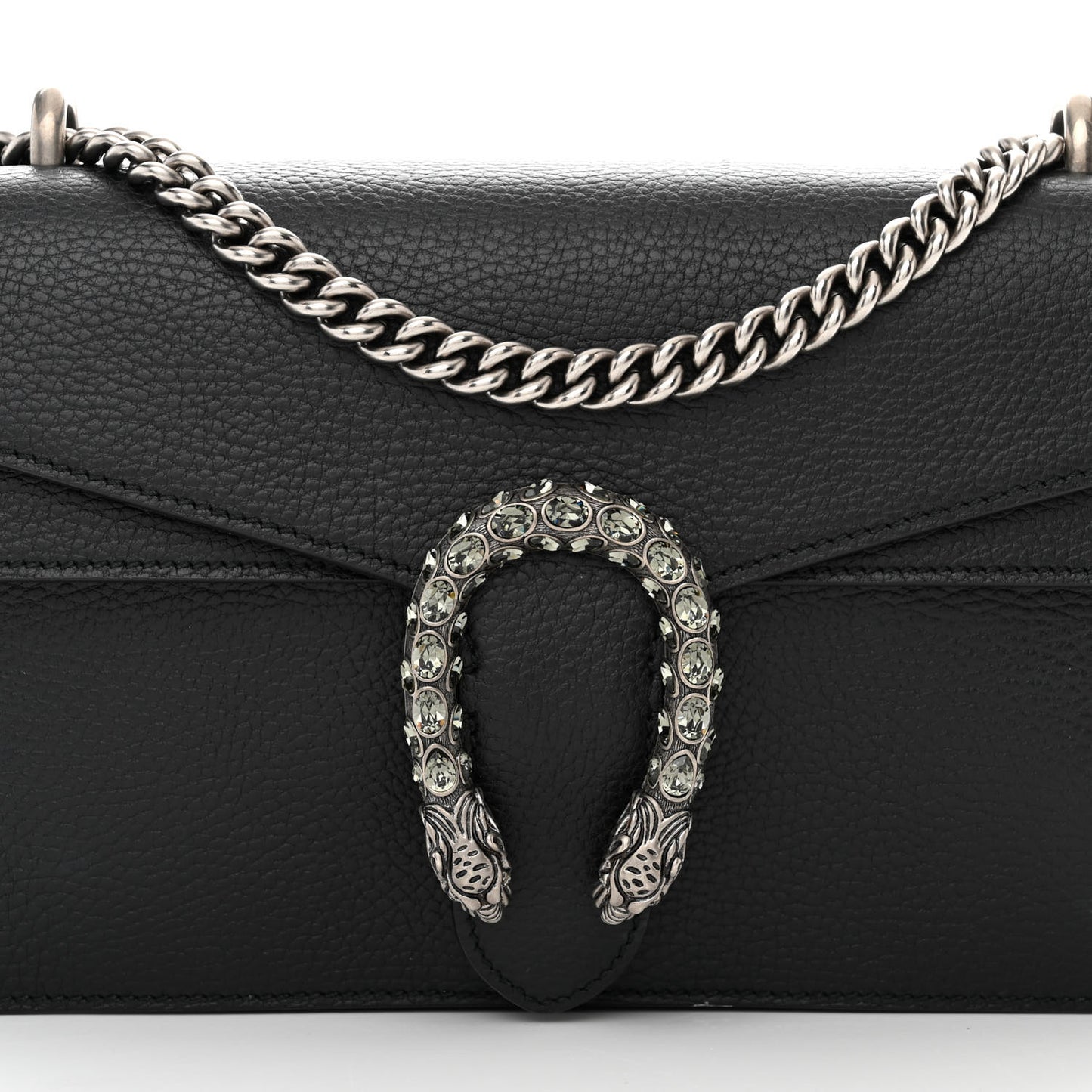 Pebbled Calfskin Small Dionysus Shoulder Bag Black