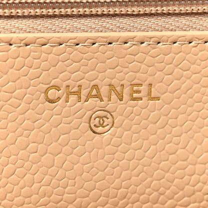 Chanel Caviar Quilted Wallet On Chain WOC Beige 6 of 12