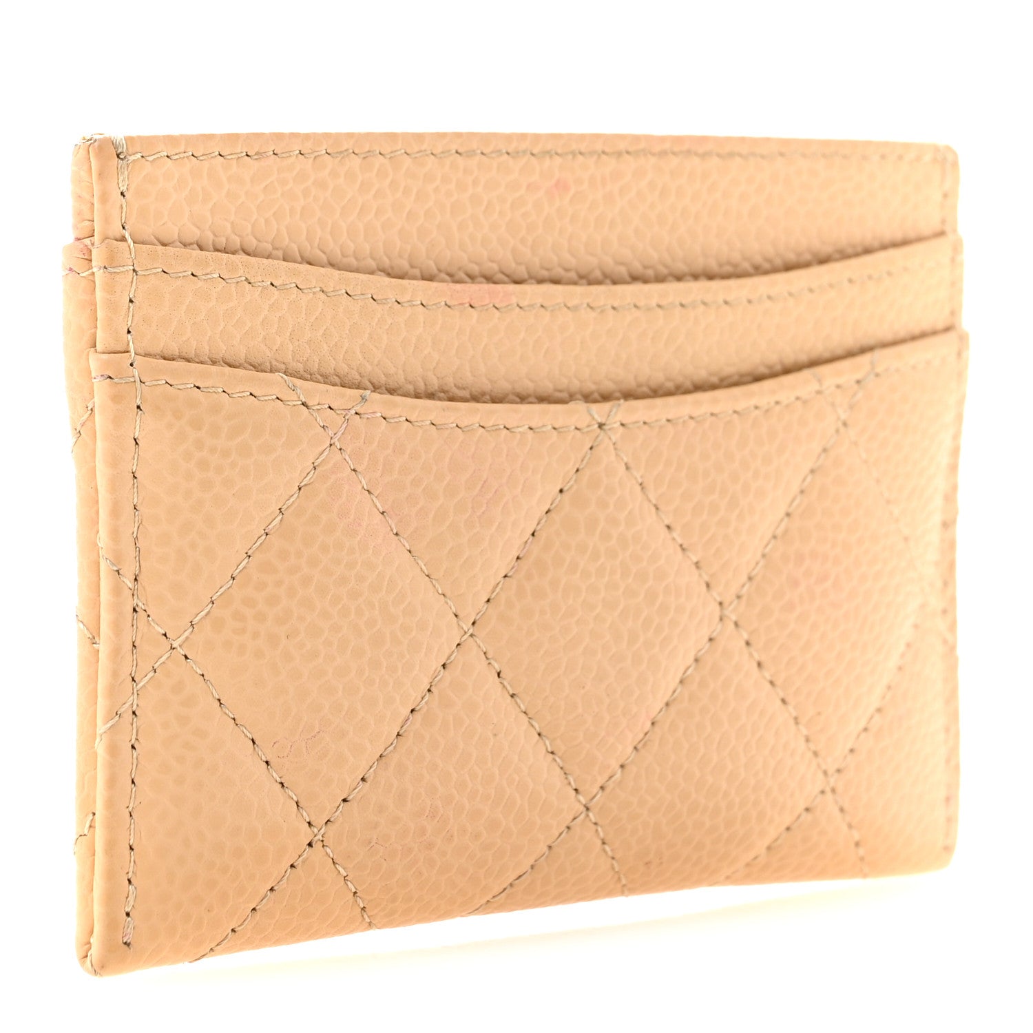 Chanel Caviar Quilted Card Holder Beige 3 of 13