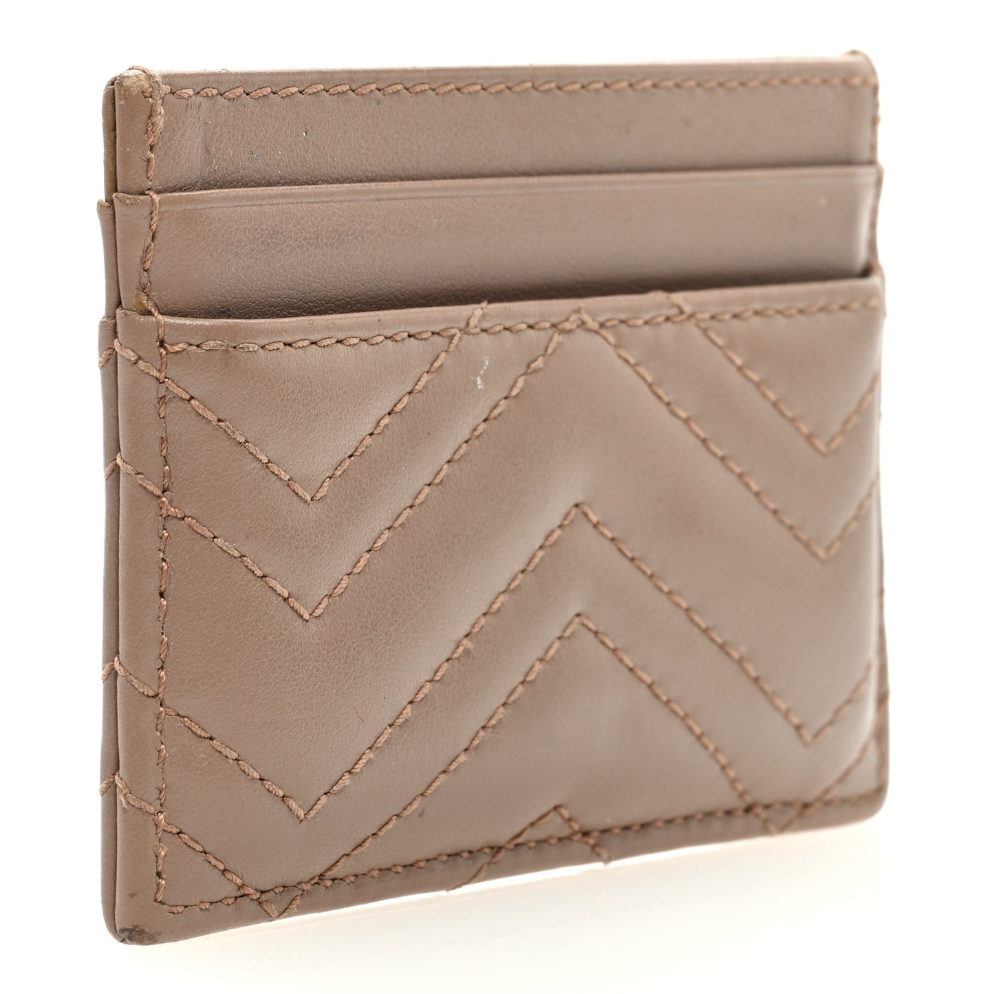 Calfskin Matelasse GG Marmont Card Holder Porcelain Rose