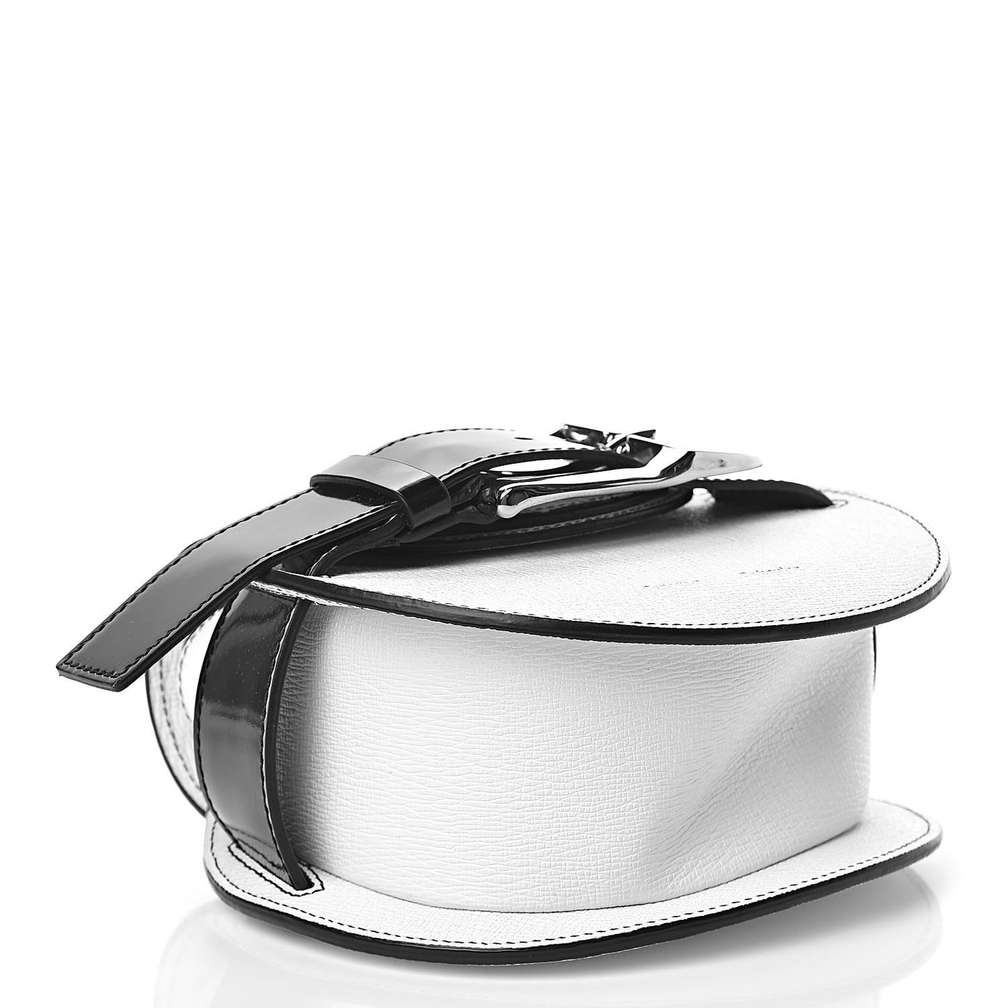 Calfskin Mini Buckle Crossbody Bag White