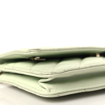 Chanel Caviar Quilted Wallet On Chain WOC Light Green 9 of 11