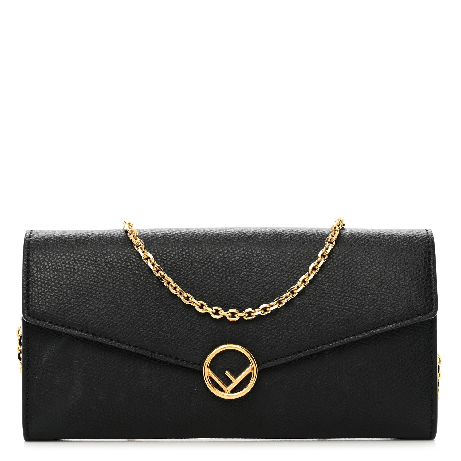 Fendi Vitello Cruise F is Fendi Continental Envelope Wallet on Chain Black 1 of 9
