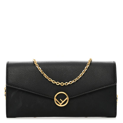 Fendi Vitello Cruise F is Fendi Continental Envelope Wallet on Chain Black 1 of 9