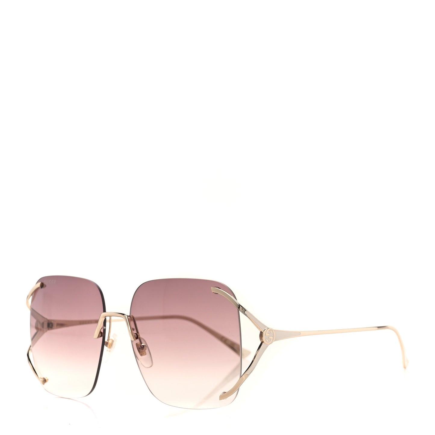 Metal Oversized Sunglasses GG0646S Gold Brown