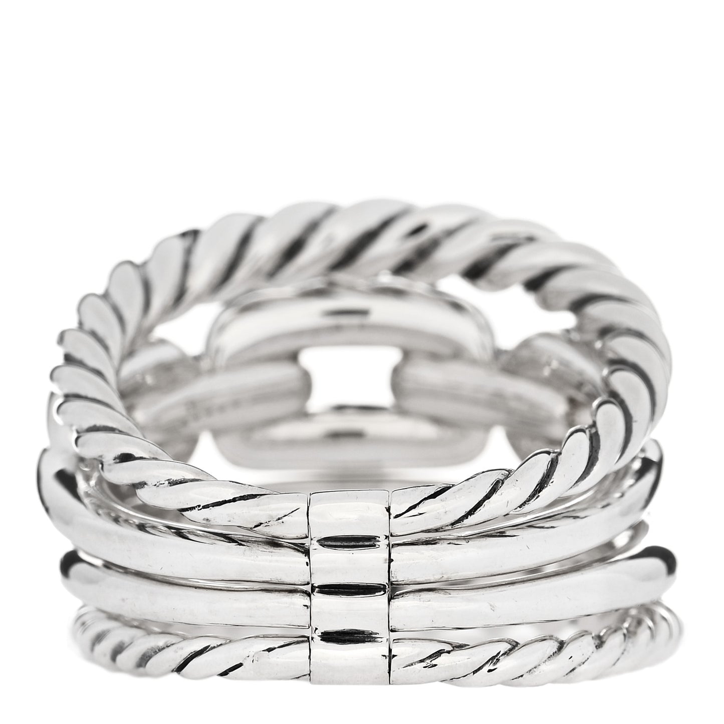 Sterling Silver Diamond Wellesley Four-Row Ring 57 8