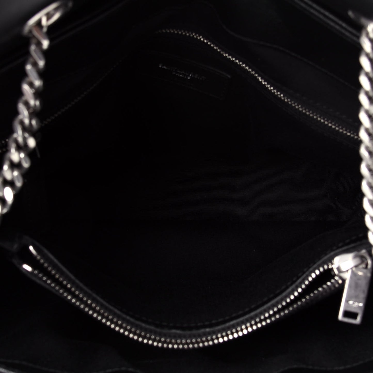 Calfskin Y Quilted Monogram Medium Loulou Chain Satchel Black