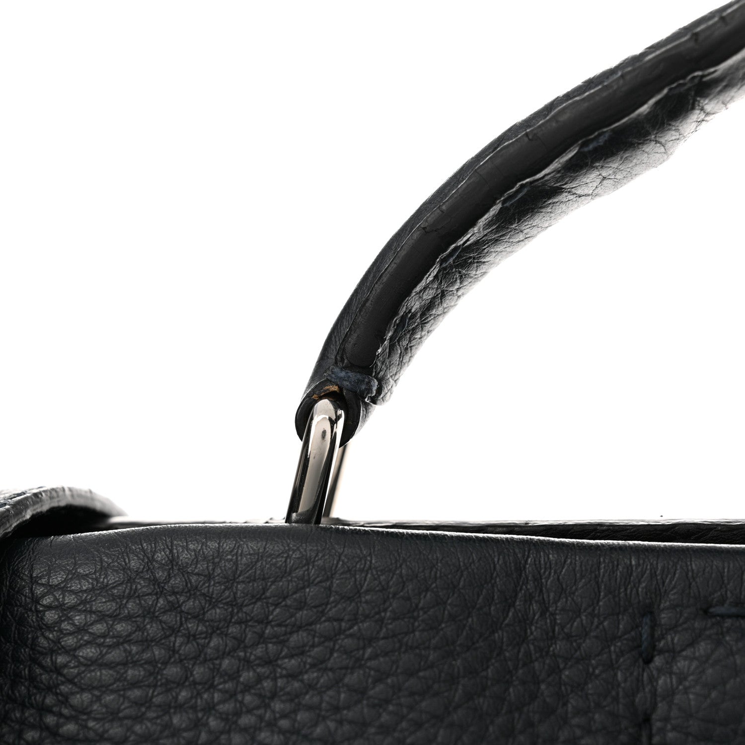 Fendi Cuoio Romano Selleria Monster Eyes Large Mens Peekaboo Iconic Essential Satchel Blue 12 of 16