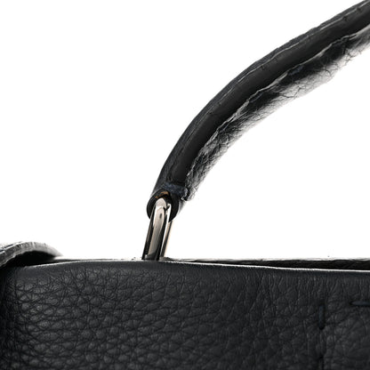 Fendi Cuoio Romano Selleria Monster Eyes Large Mens Peekaboo Iconic Essential Satchel Blue 12 of 16