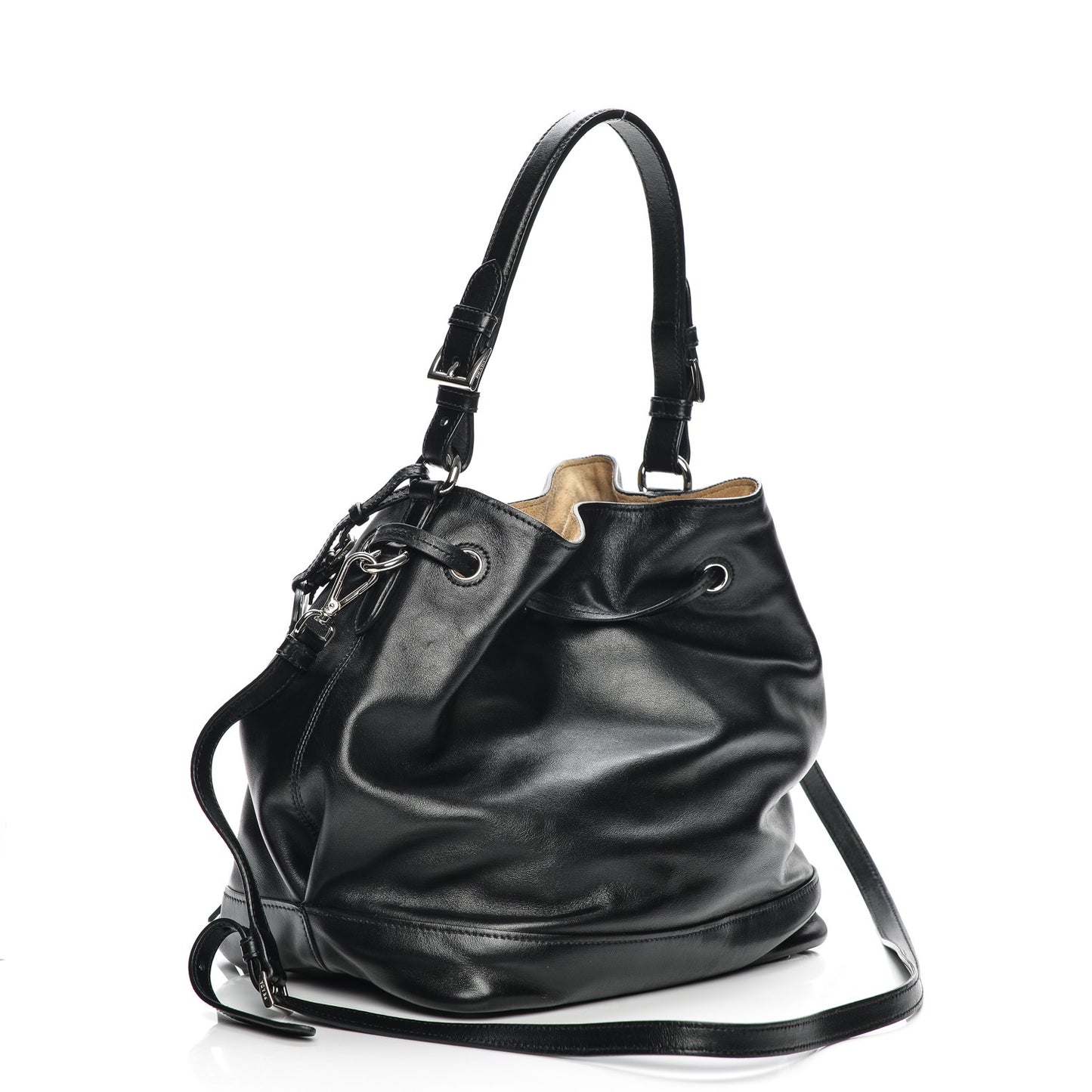 Soft Calf Bucket Bag Black Cammello