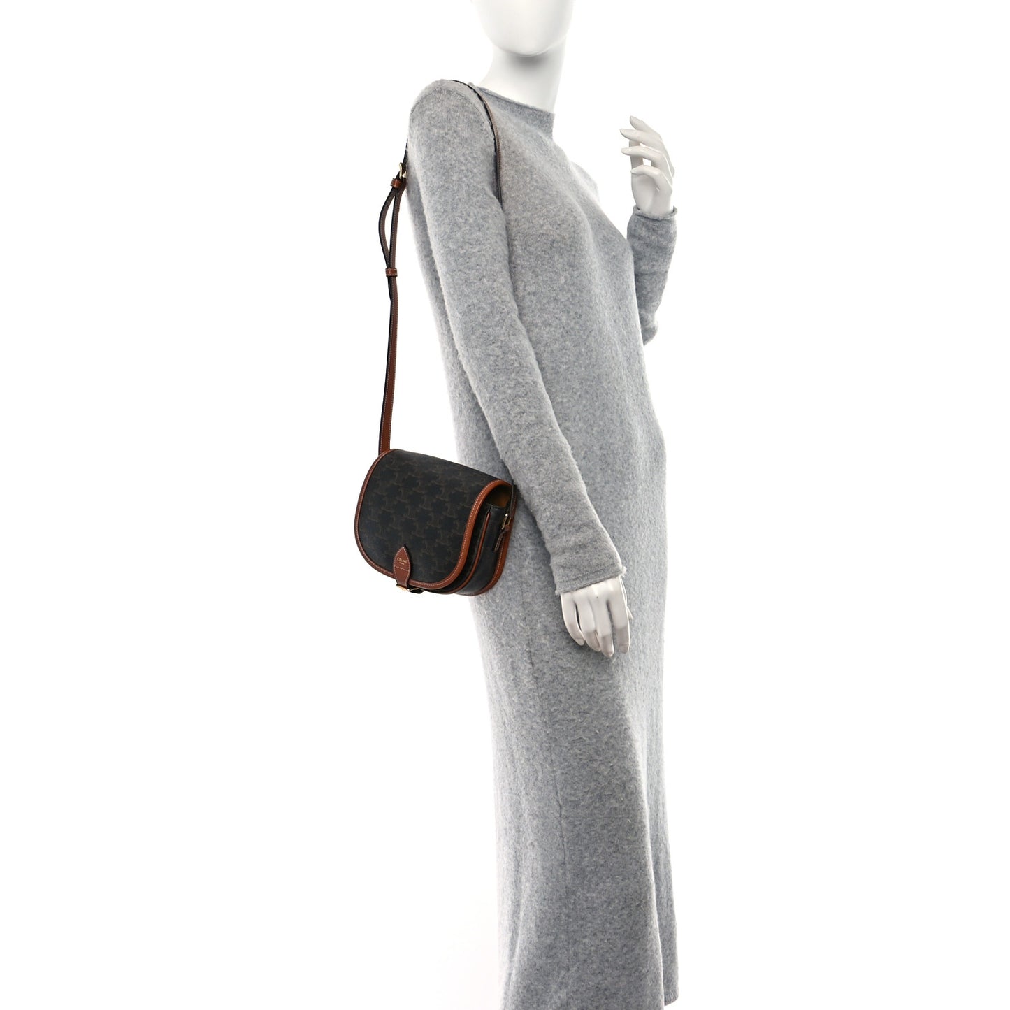 Triomphe Canvas Medium Folco Bag Tan