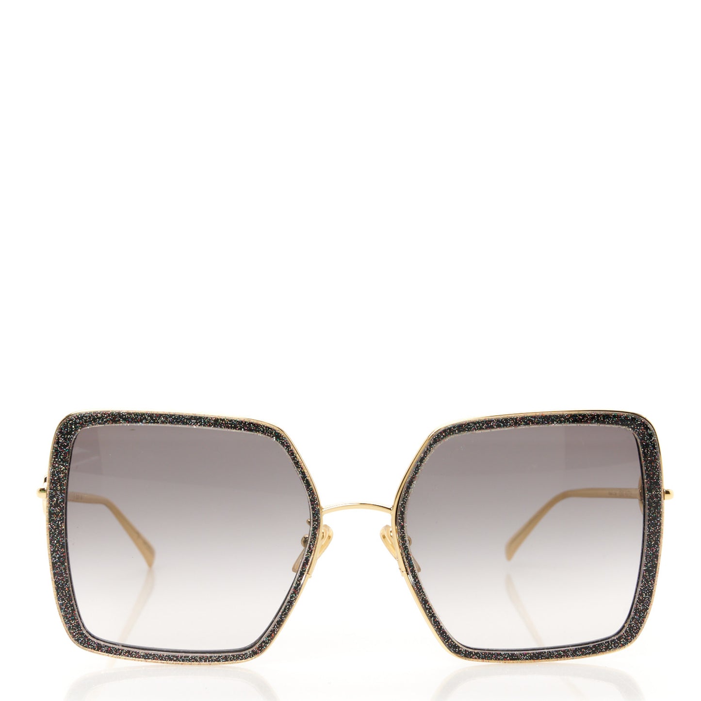 Metal LV Link One Square Sunglasses Z1774E Black Glitter