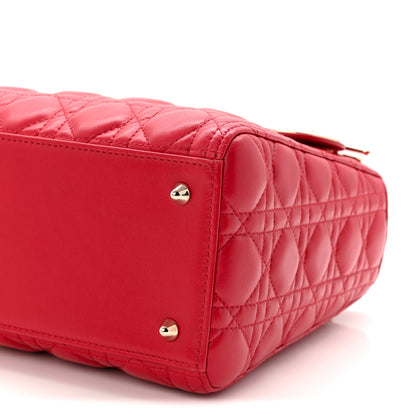 Christian Dior Lambskin Cannage Medium Lady Dior Red 10 of 10
