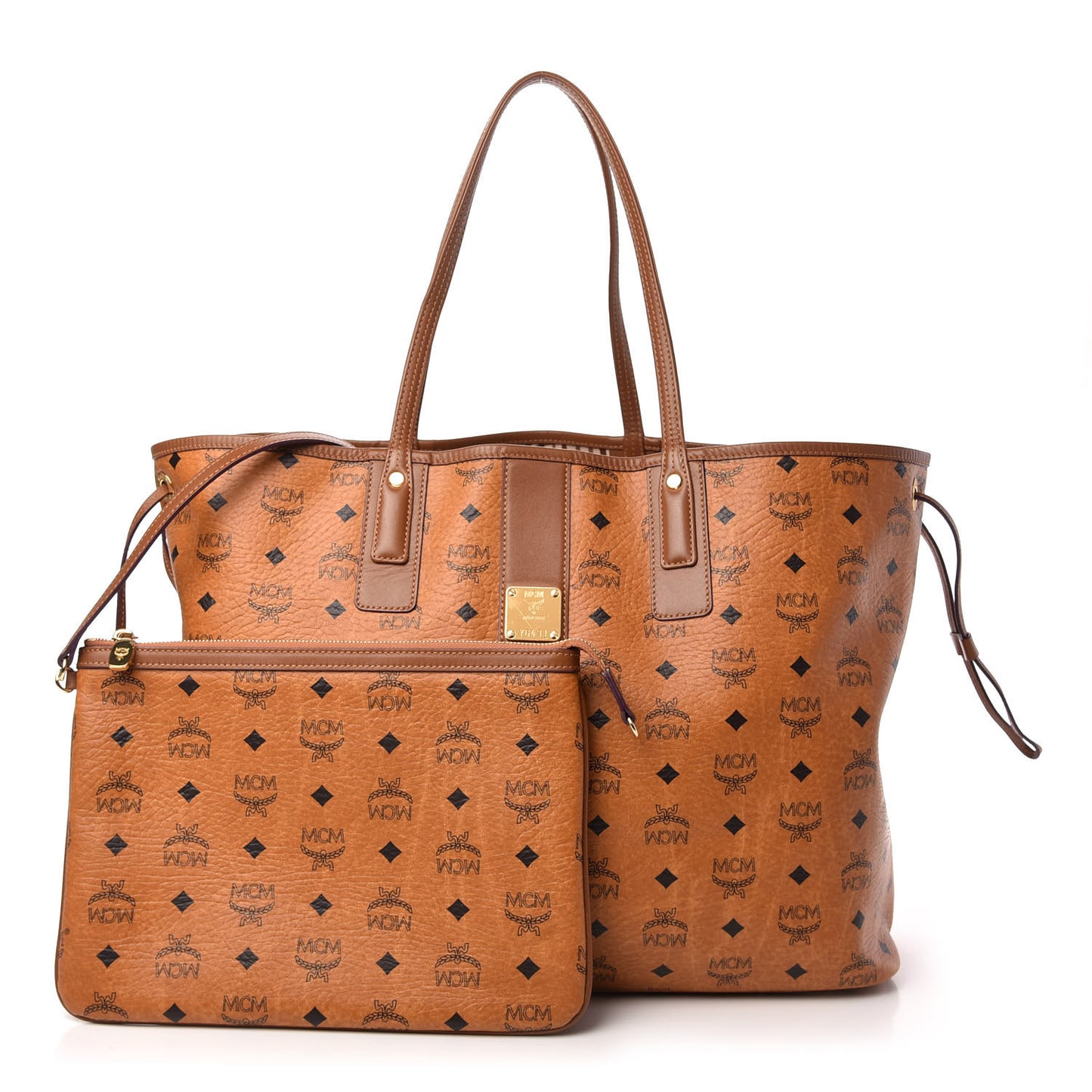 Visetos Large Liz Reversible Shopper Tote Cognac